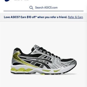 ASICS Silver and Black Sneakers with Yellow Highlights